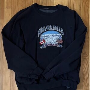 Black Niagara Falls Graphic Sweater